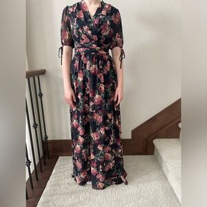 Floral maxi modest dress